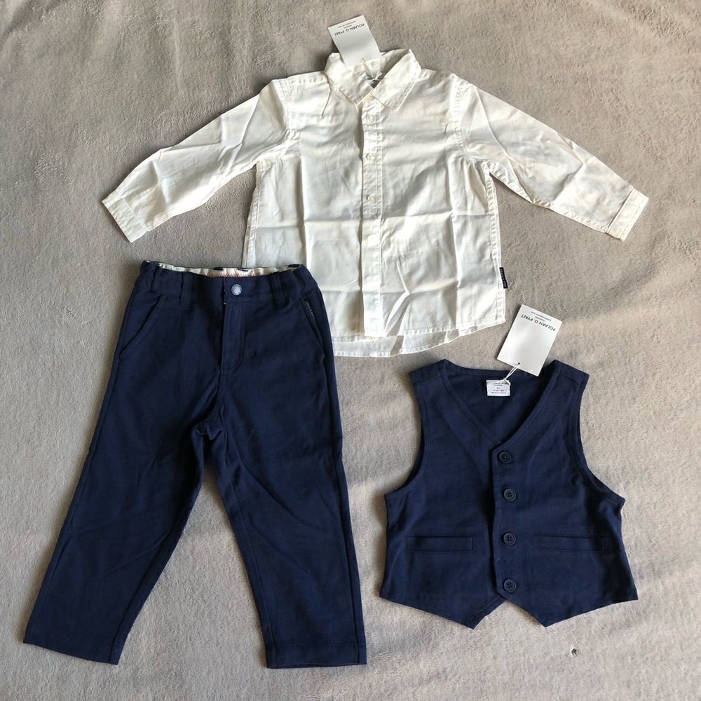 Polarn O. Pyret vest, shirt & pants set